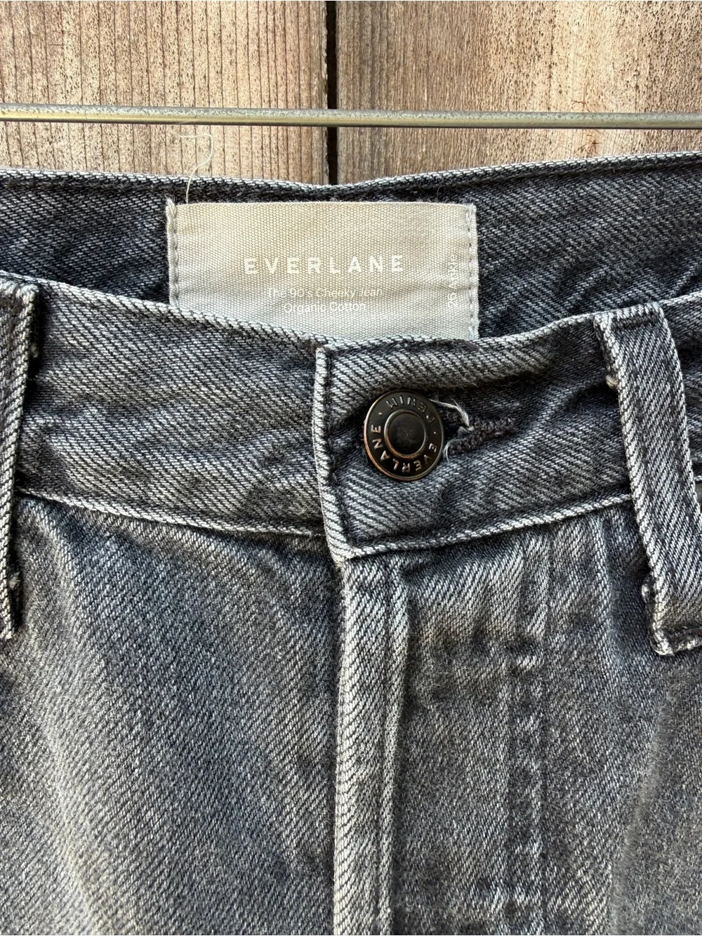 Everlane 90’s Cheeky Jean Long Denim jorts Bermuda Jorts Washed Black capri 26